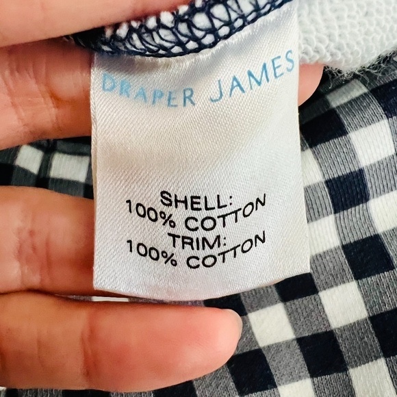 Draper James Natalie Sweatshirt Top in Blue Navy Gingham Small - Picture 15 of 16